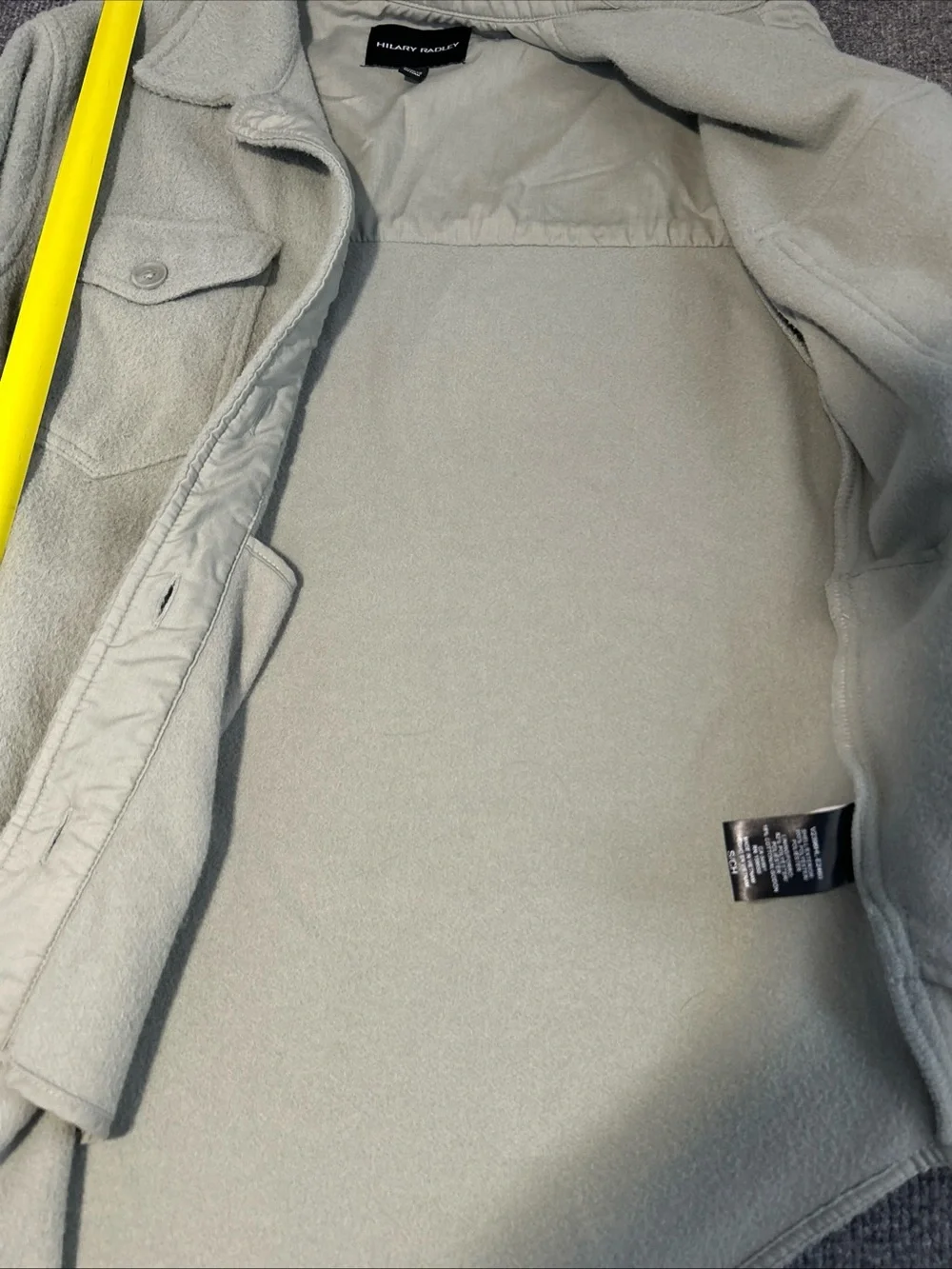 Hilary Radley Cream Teddy Shacket with Flap Pockets